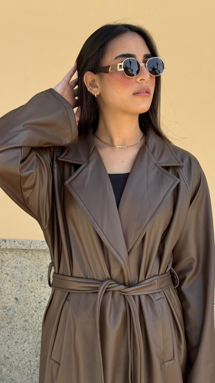 Brown Leather Coat