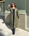 Olive Leather Coat
