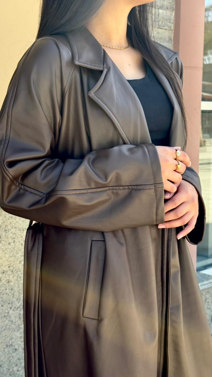 Brown Leather Coat