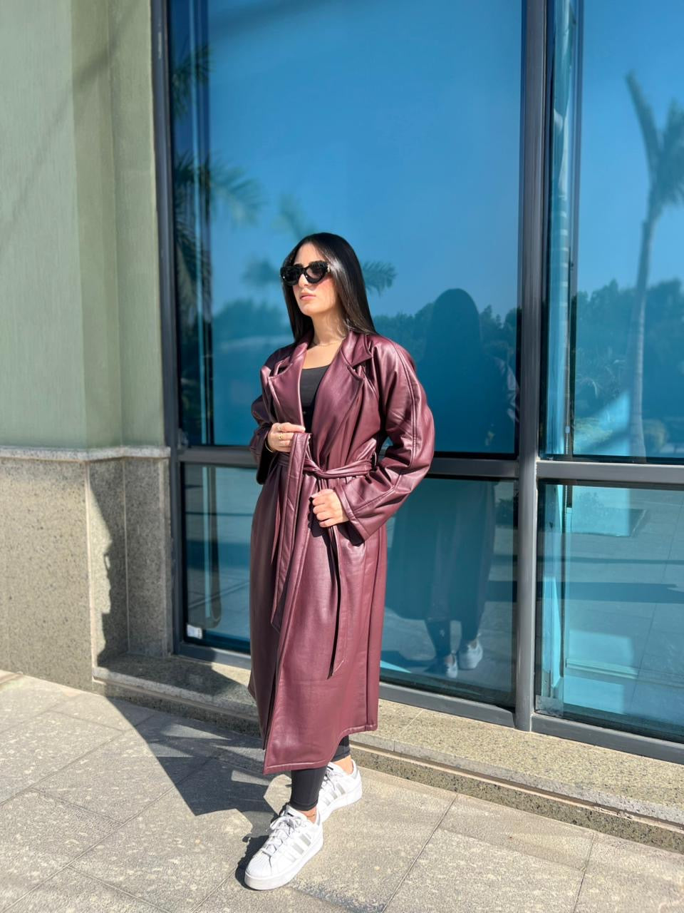 Burgundy Leather Coat