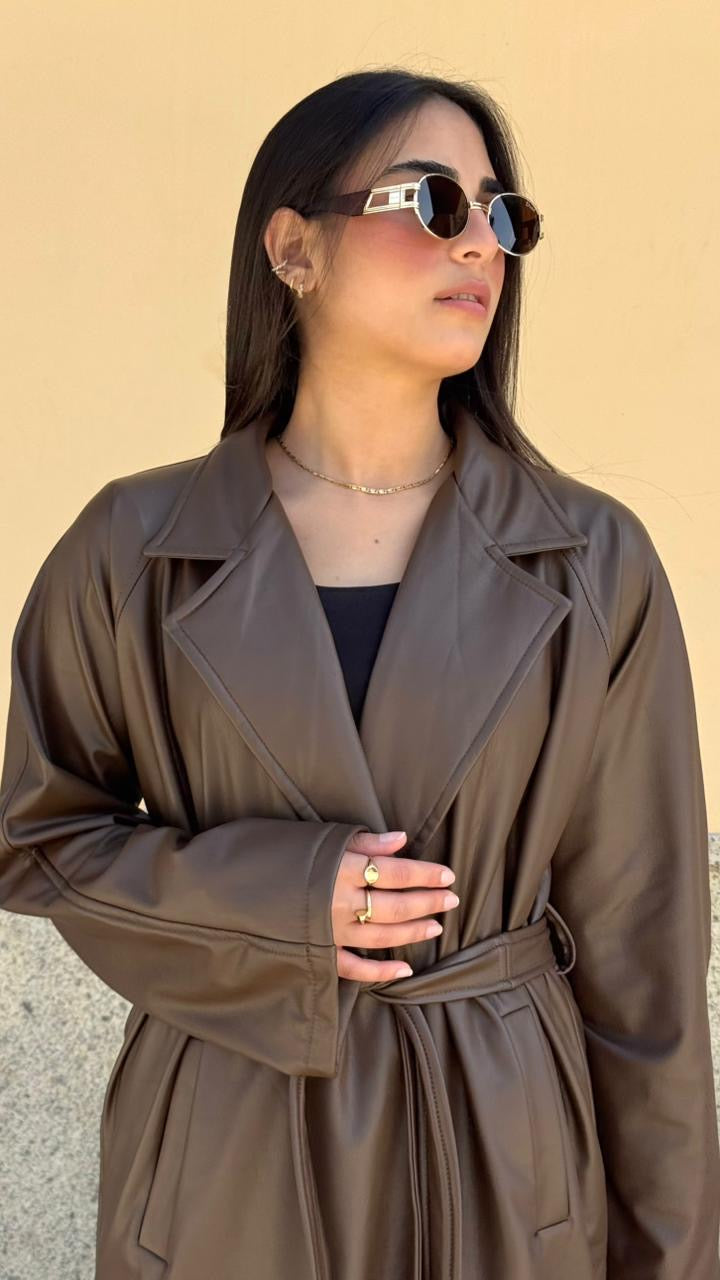 Brown Leather Coat