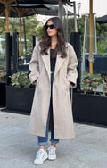 Beige Melton Wool Coat