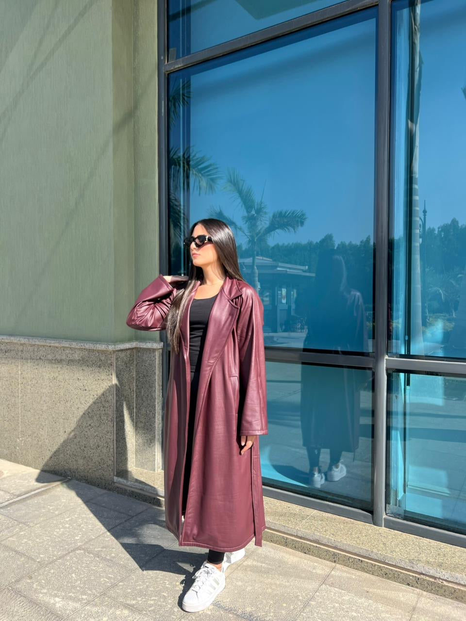 Burgundy Leather Coat