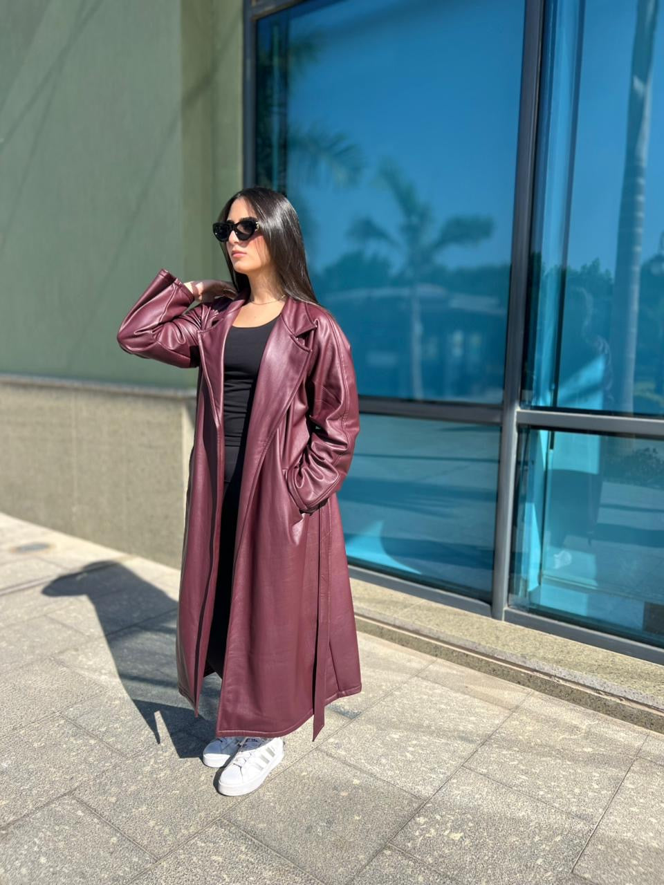 Burgundy Leather Coat