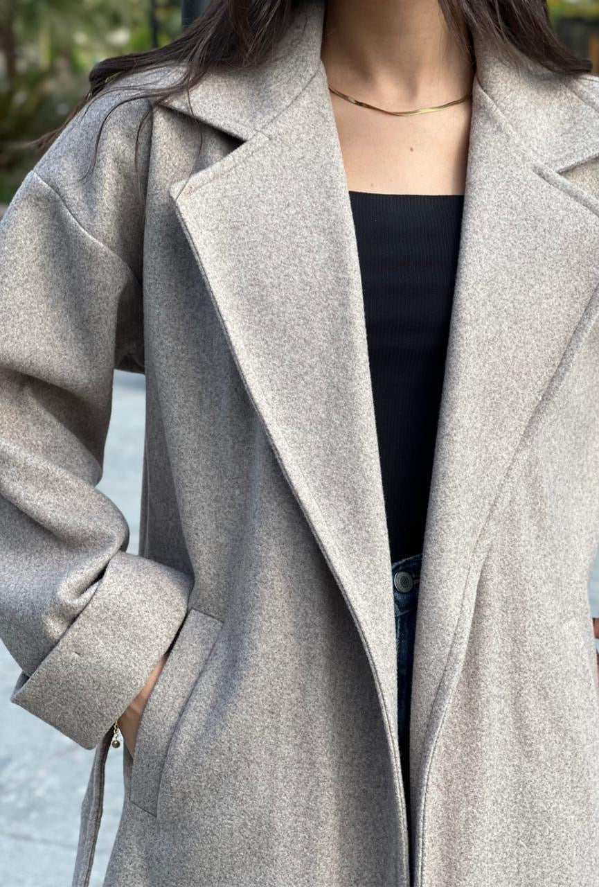 Beige Melton Wool Coat